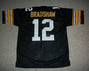 TERRY BRADSHAW Unsigned Custom Pittsburgh  Black Sewn New Football Jersey Size S, M,L,XL,2XL,3XL