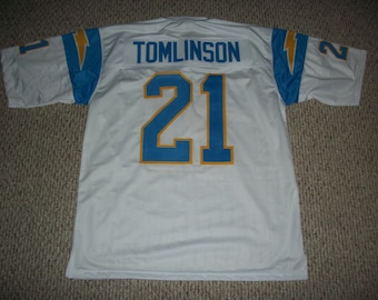 LaDAINIAN TOMLINSON Unsigned Custom San Diego-wit genaaid nieuw voetbalshirt, maten S-3XL