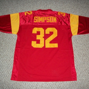 O.J. SIMPSON Unsigned Custom College Red Sewn New Football Jersey Sizes S-3XL