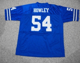 CHUCK HOWLEY Unsigned Custom Dallas oude stijl blauw genaaide nieuwe voetbaljersey maten S-3XL