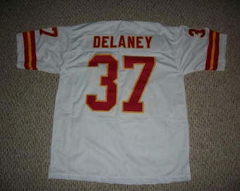 JOE DELANEY Unsigned Custom Kansas City White Sewn New Football Jersey Sizes S-3XL