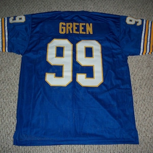 HUGH GREEN Pittsburgh College Unsigned Custom blauw genaaid nieuw voetbalshirt maat S, M, L, XL, 2XL, 3XL