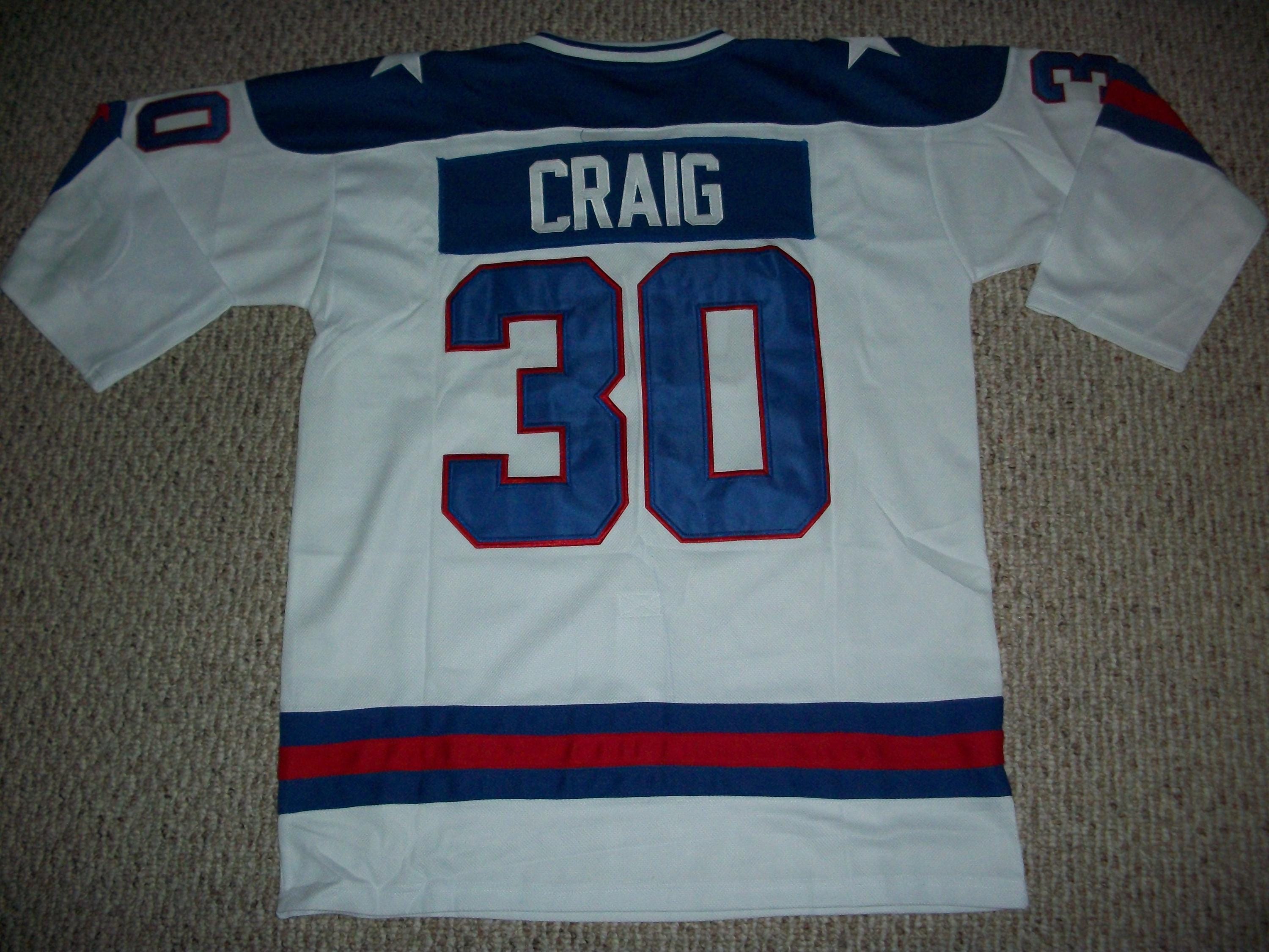 JIM CRAIG Unsigned Custom USA Miracle Sewn New Hockey Jersey Sizes JIM CRAIG Unsigned Custom USA Miracle Sewn New Hockey Jersey Sizes