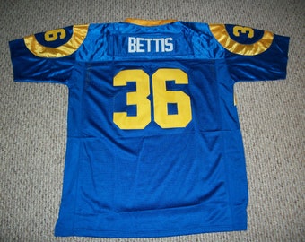 Camiseta de fútbol azul cosida de Los Ángeles, personalizada, sin firmar, de JEROME BETTIS, tallas S, M, L, XL, 2XL, 3XL
