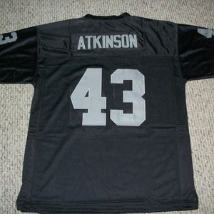 GEORGE ATKINSON Unsigned Custom Oakland  Black Sewn New Football Jersey Sze S-3XL