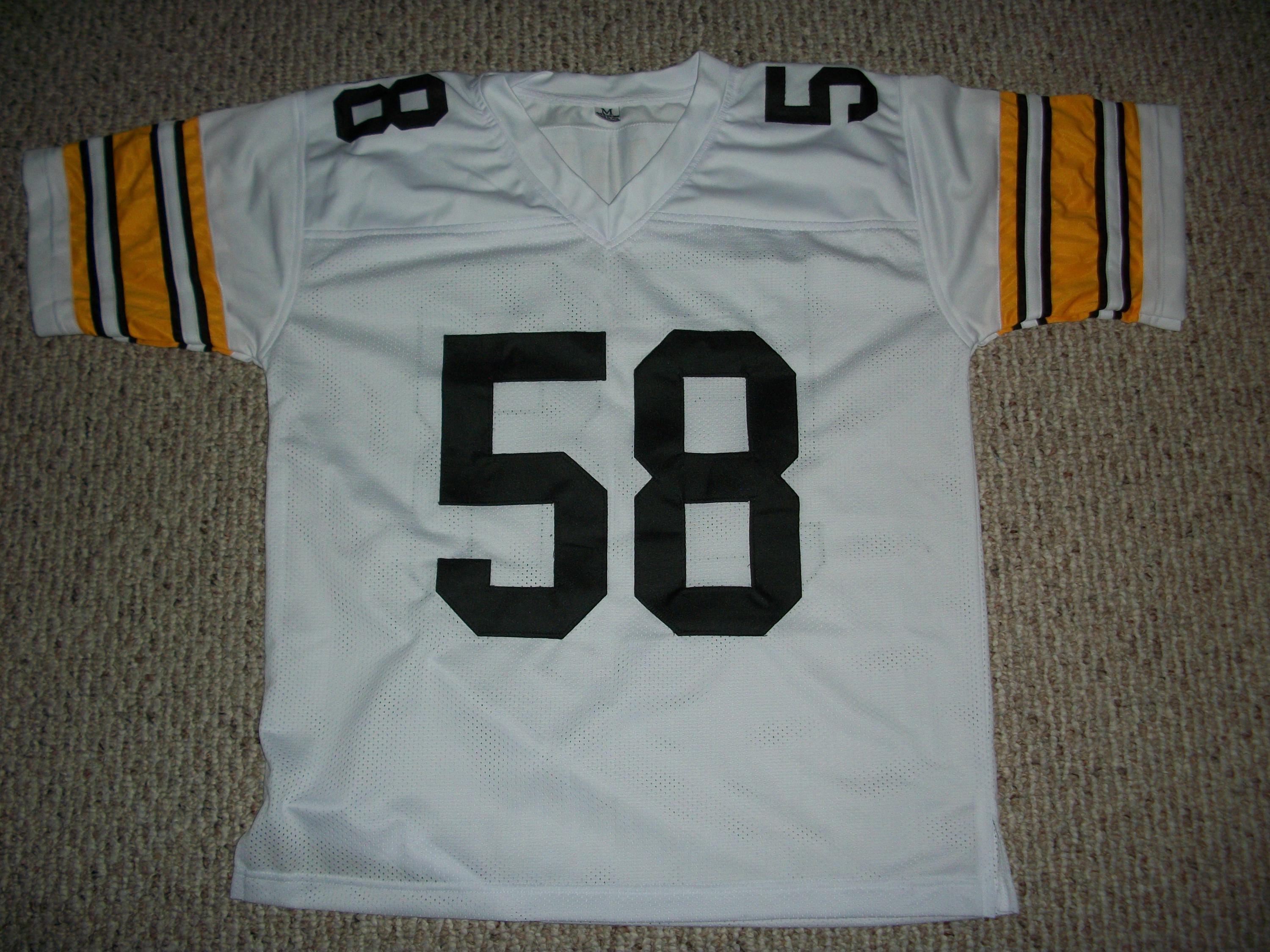 JACK LAMBERT Unsigned Custom White Pittsburgh Sewn New Football