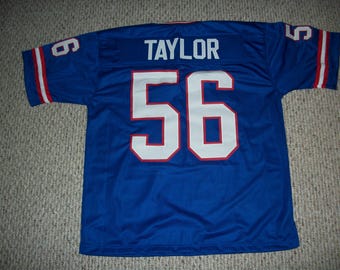 LAWRENCE TAYLOR Unsigniertes benutzerdefiniertes blaues NY genähtes neues Fußballtrikot Größen S-3XL