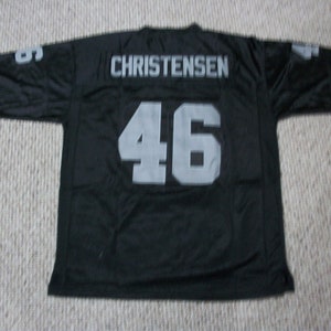 TODD CHRISTENSEN 未署名カスタム ブラック 縫製 新品 フットボール ジャージ サイズ S、M、L、XL、2XL、3XL