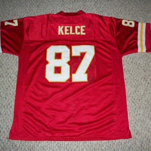TRAVIS KELCE Kansas City Unsigned Custom Red Sewn New Football Jersey Size S, M,L,XL,2XL,3XL