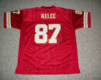 TRAVIS KELCE Kansas City Unsigned Custom Red Sewn New Football Jersey Size S, M,L,XL,2XL,3XL