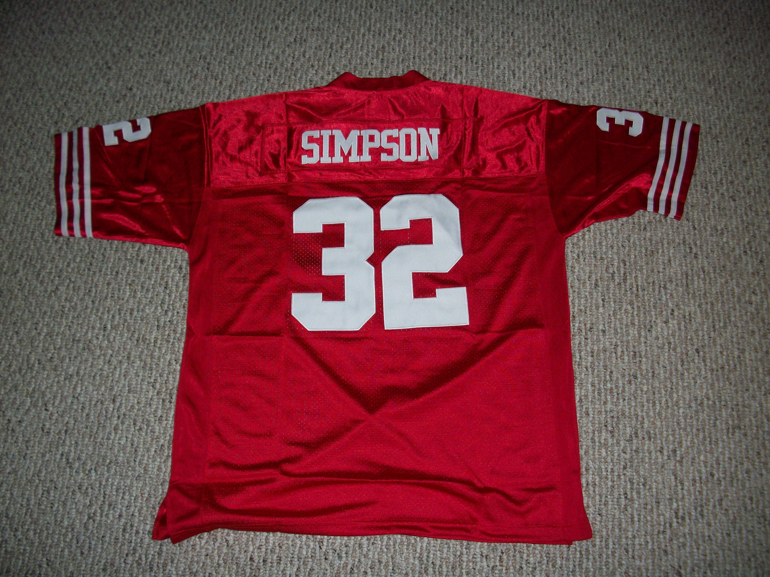 O.J. SIMPSON San Francisco Unsigned Custom Red Sewn New Football