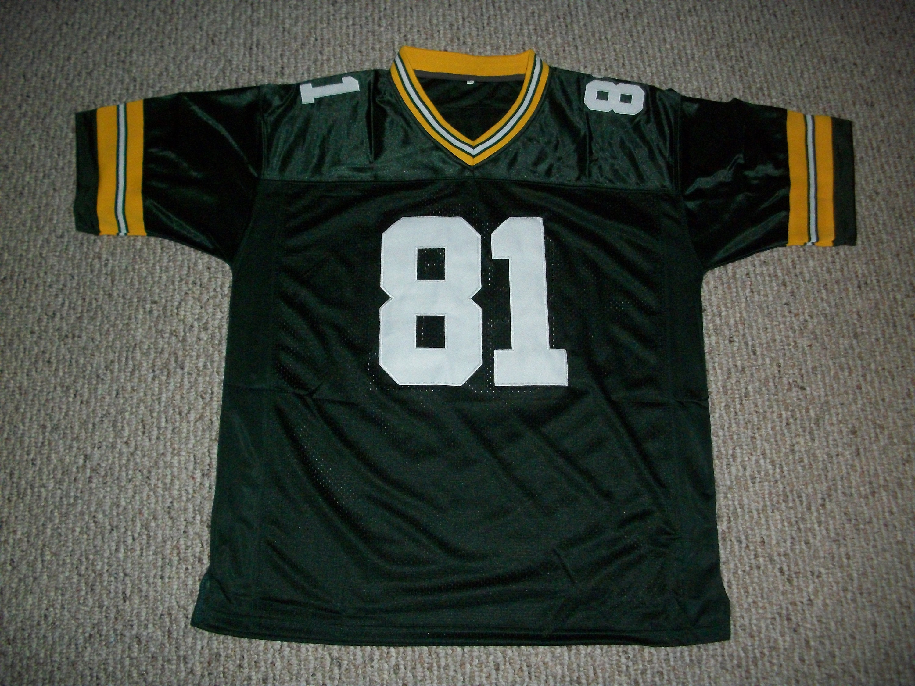 8SM2 DELL'ERBAゲームシャツ　緑　スポーツ　総柄　Ｖネック　古着 NOTRE DAME FIGHTING IRISH #3 JOE MONTANA GREEN COLLEGE FOOTBALL