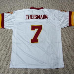JOE THEISMANN Unsigned Custom Washington White Sewn New Football Jersey Size S,M,L,XL,2XL,3XL