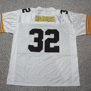 FRANCO HARRIS Unsigned custom Pittsburgh wit genaaid voetbalshirt maat S-3XL