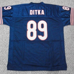 MIKE DITKA Chicago  Unsigned Custom Blue Sewn New Football Jersey Size S, M,L,XL,3XL