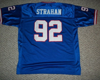 Jerseyrama Michael Strahan Unsigned Custom New York Blue Sewn New Football Jersey Size S, M,l,xl,2xl,3xl