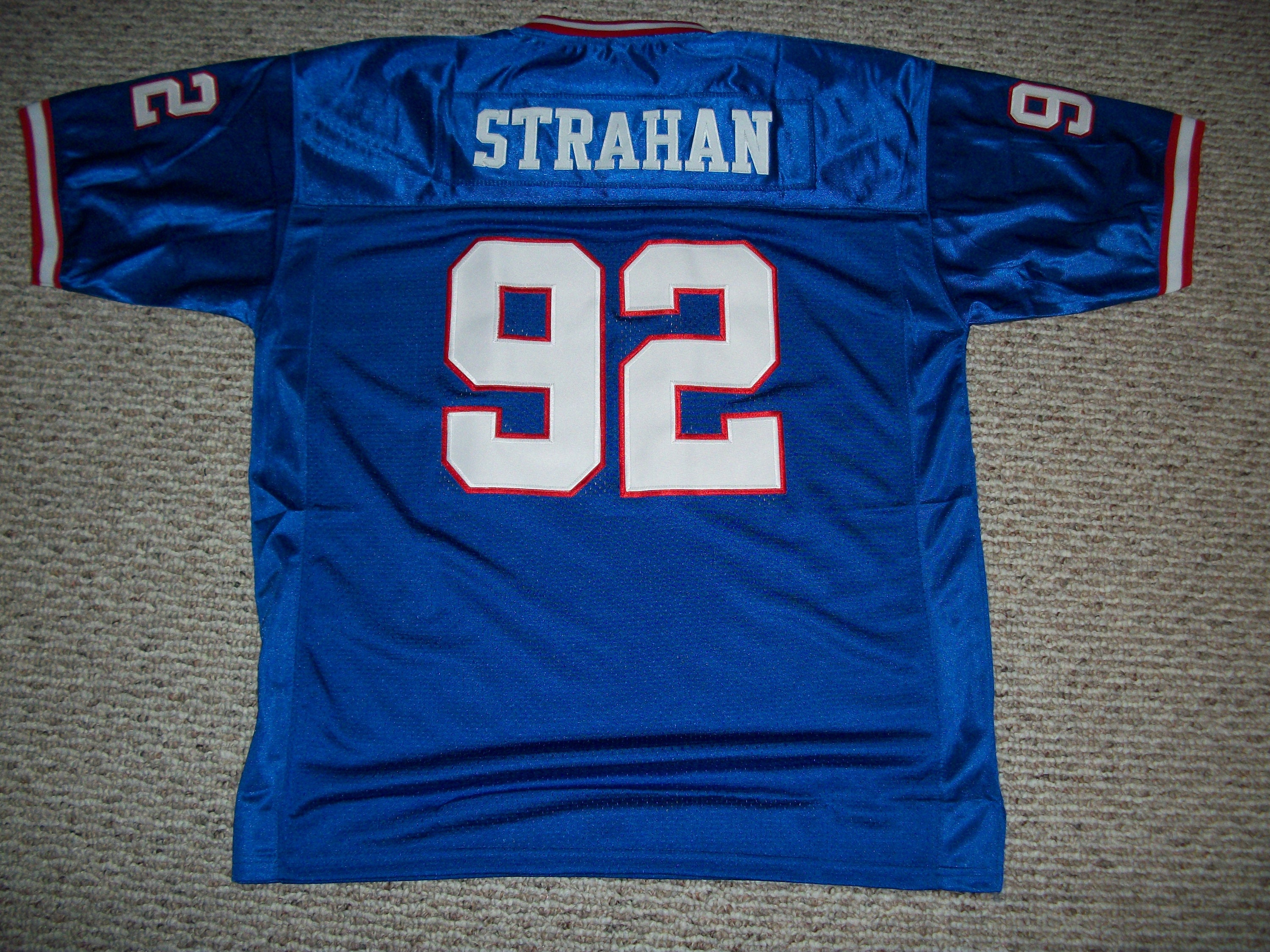 KITH STRAHAN 92 ジャージ 新品 アメフトユニフォーム MICHAEL STRAHAN Unsigned Custom New York Blue Sewn New Football