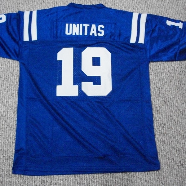 JOHNNY UNITAS Sin firmar Personalizado Baltimore Azul Cosido Nueva Jersey de Fútbol Tamaño S, M,L,XL,2XL,3XL