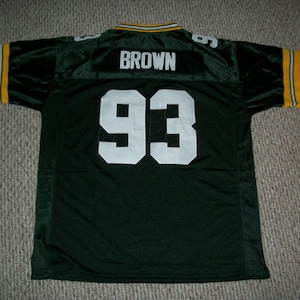 GILBERT BROWN Green Bay  Unsigned Custom Green Sewn New Football Jersey Size S, M,L,XL,2XL,3XL