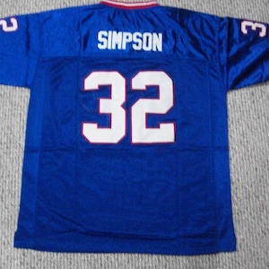 O.J. SIMPSON Unsigned Custom Buffalo  Blue Sewn New Football Jersey Size S, M,L,XL,2XL,3XL