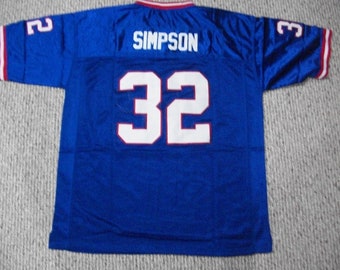 O.J. SIMPSON Unsigned Custom Buffalo  Blue Sewn New Football Jersey Size S, M,L,XL,2XL,3XL