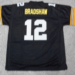 TERRY BRADSHAW Unsigned Custom Pittsburgh Black genaaid nieuw voetbalshirt maat S, M, L, XL, 2XL, 3XL