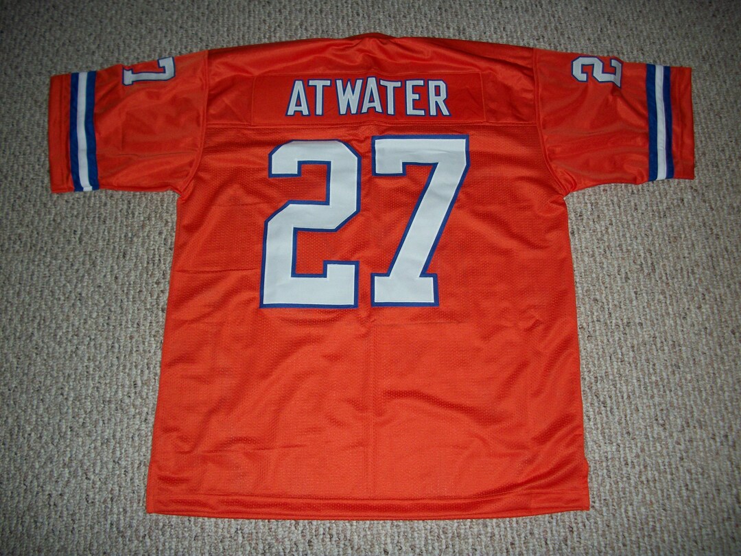 STEVE ATWATER Denver Unsigned Custom Orange Sewn New Football