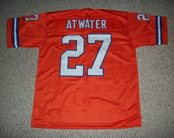 STEVE ATWATER Denver Unsigned Custom Orange Sewn New Football