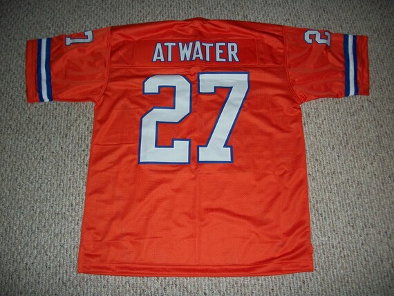 STEVE ATWATER Denver Unsigned Custom Orange Sewn New Football