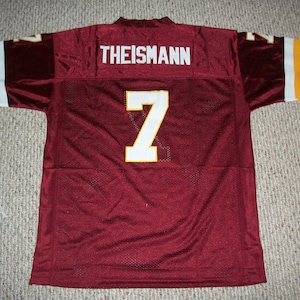 JOE THEISMANN Unsigned Custom Washington Burgundy Sewn New Football Jersey Size S, M,L,XL,2XL,3XL