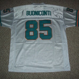 NICK BUONICONTI Miami Unsigned Custom wit genaaid nieuw voetbalshirt maat S, M, L, XL, 3XL