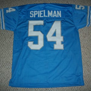 Maglia da football personalizzata Detroit Blue di CHRIS SPIELMAN, non firmata, nuova, cucita, taglie dalla S alla 3XL immagine 1