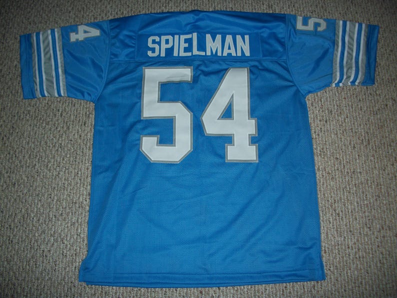 Maglia da football personalizzata Detroit Blue di CHRIS SPIELMAN, non firmata, nuova, cucita, taglie dalla S alla 3XL immagine 1
