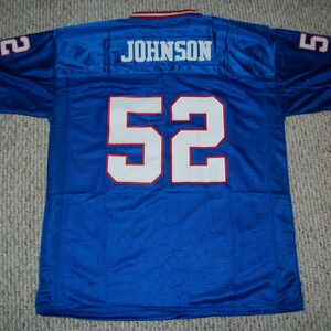PEPPER JOHNSON Unsigned Custom Blue New York genaaid New Football Jersey maten S-3XL