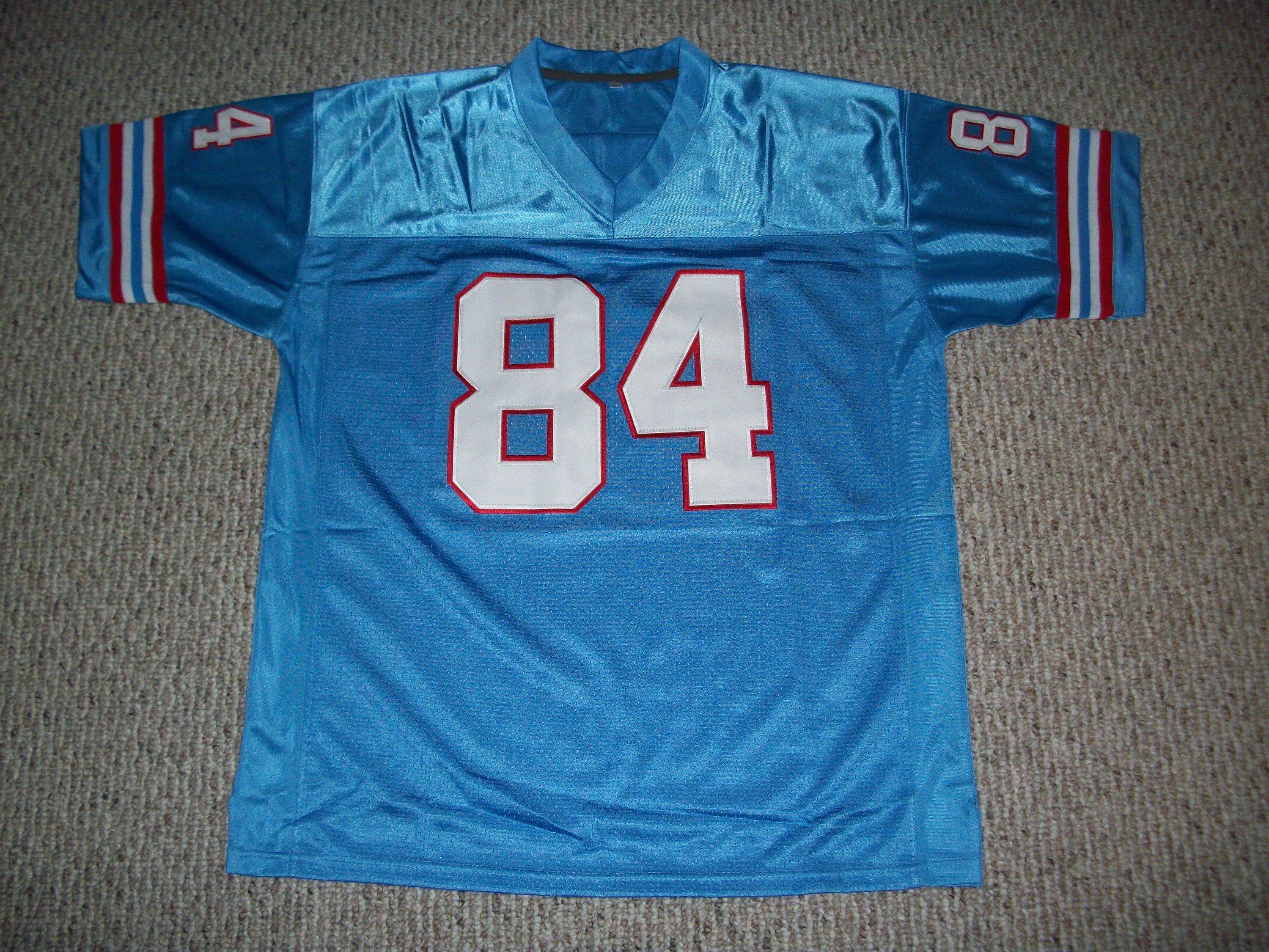 VINTAGE HOUSTON OILERS BILLY WHITE SHOES JOHNSON MITCHELL & NESS FOOTBALL  JERSEY