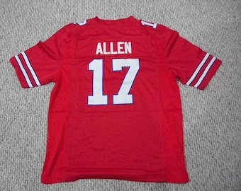 Camiseta de fútbol americano Josh Allen Buffalo, nueva, sin firmar, personalizada, roja, cosida, tallas S, M, L, XL, 2XL, 3XL