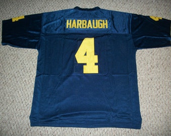 JIM HARBAUGH College Unsigned Custom Blue Sewn New Football Jersey Sizes S-3XL
