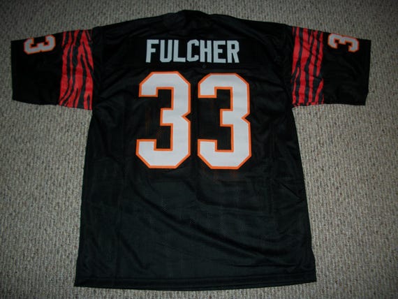 BAGARCH BGHB FOOTBALL JERSEY 【BLK】 DAVID FULCHER Unsigned Custom Black Cincinnati Sewn Football