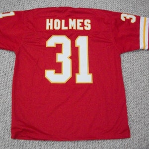 PRIEST HOLMES Kansas City Unsigned Custom Red Sewn Football Jersey Sizes S-3XL