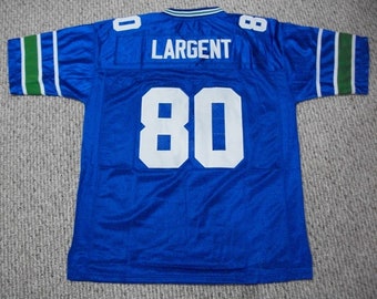 Camiseta de fútbol de Steve Largent, de Seattle, sin firmar, personalizada, azul, cosida, nueva, tallas S, M, L, XL, 2XL, 3XL