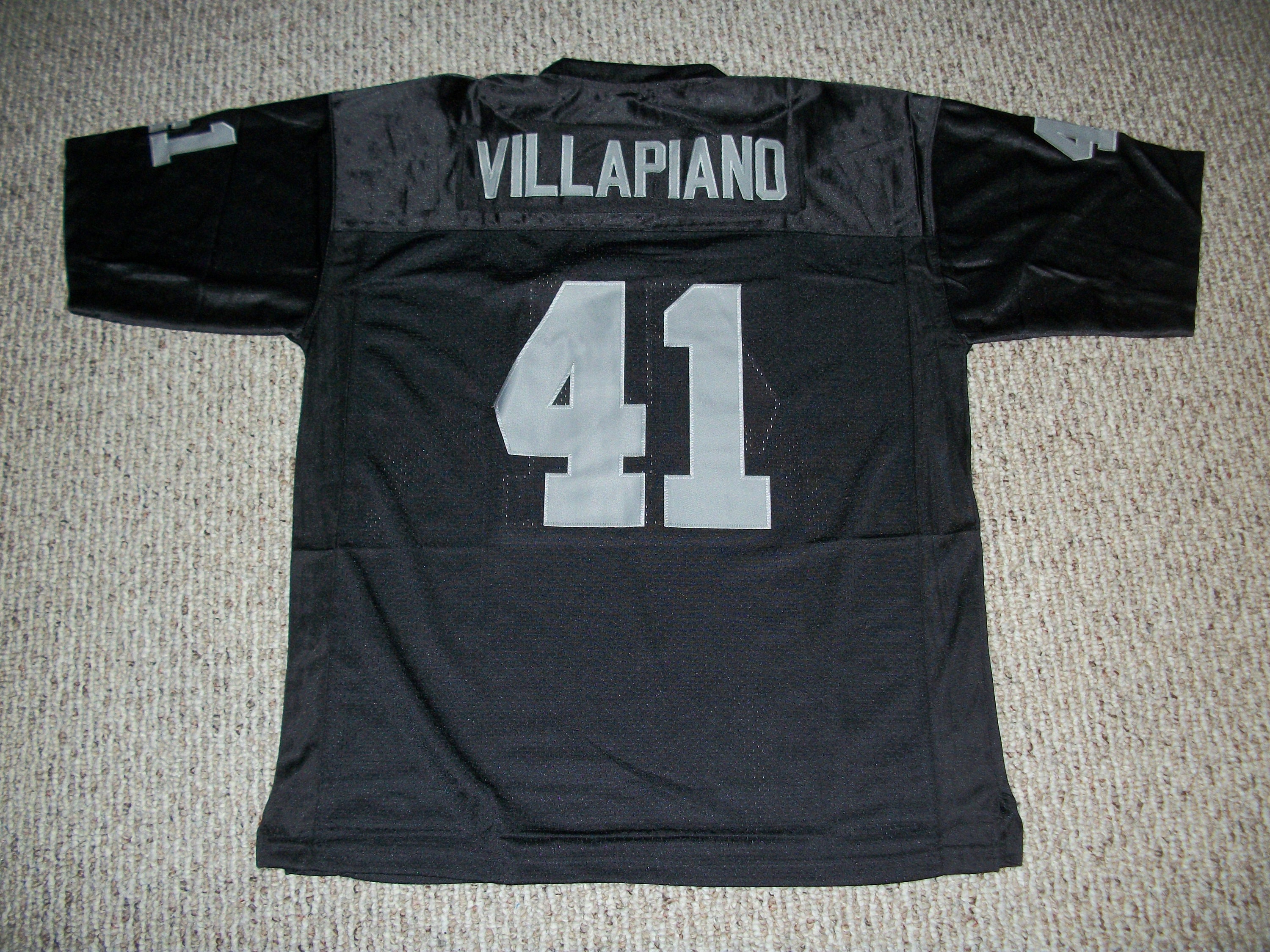 PHIL VILLAPIANO Unsigned Custom Oakland Black Sewn New Football