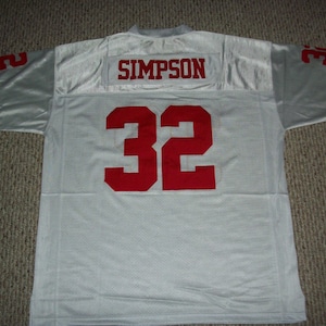 O.J. SIMPSON San Francisco Unsigned Custom White Sewn New Football Jersey Sizes S-3XL