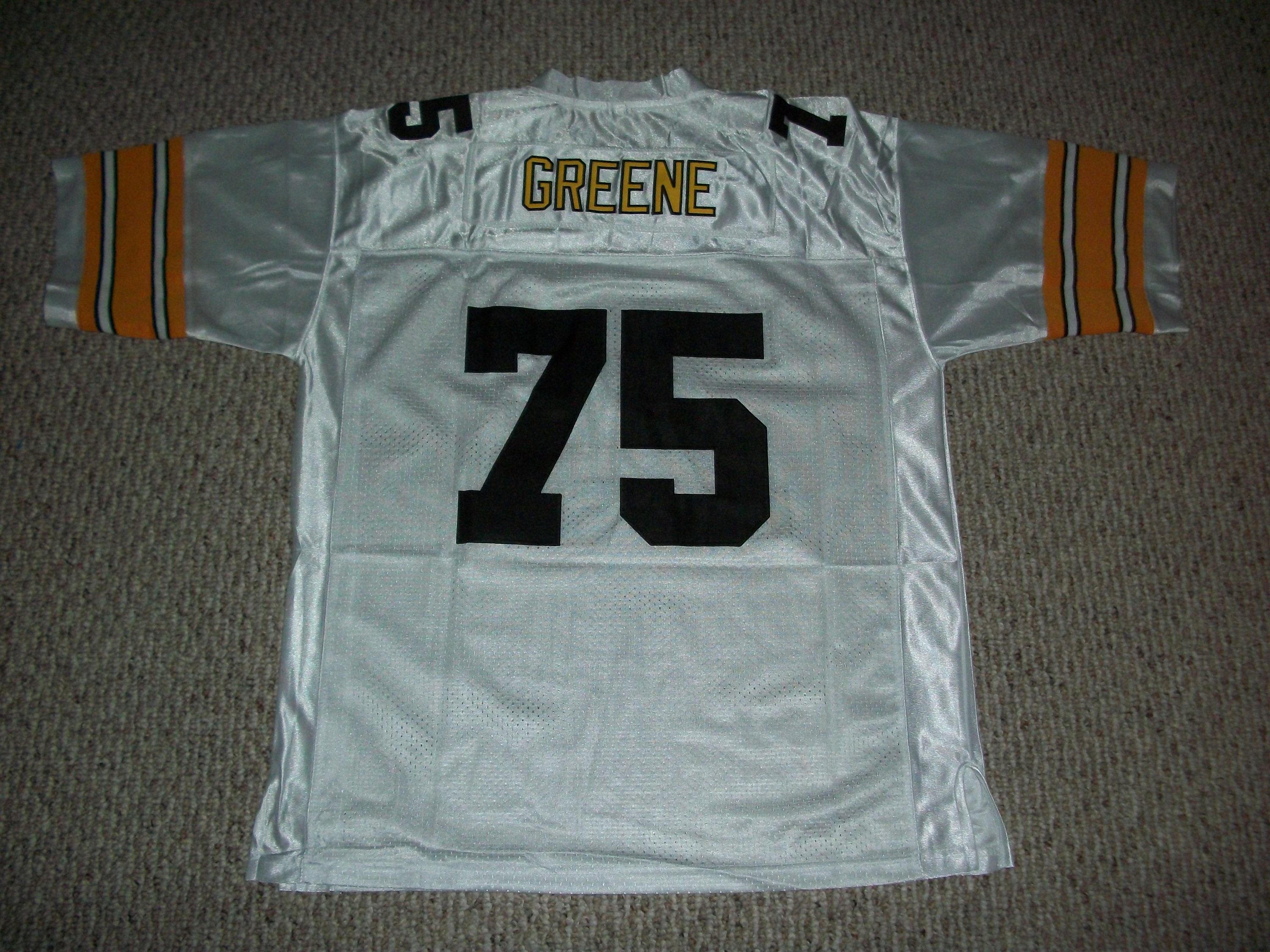 JOE GREENE Unsigned Custom White Pittsburgh Sewn New Football