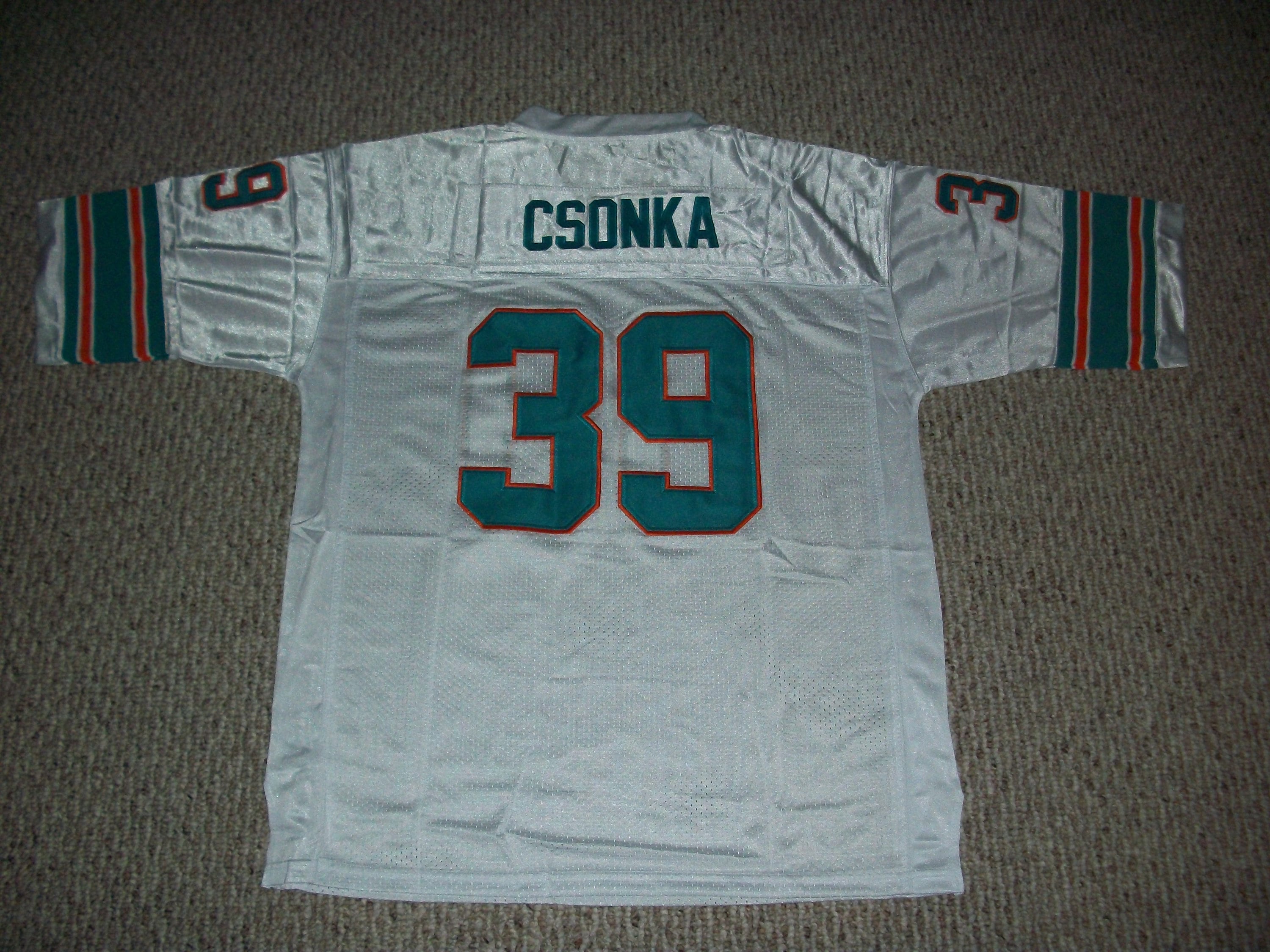 Men's Mitchell & Ness Larry Csonka Gray Miami Dolphins Retired NFL Player  Graphic T-Shirt