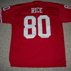 JERRY RICE Unsigned Custom San Francisco  Red Sewn New Football Jersey Size S, M,L,XL,2XL,3XL