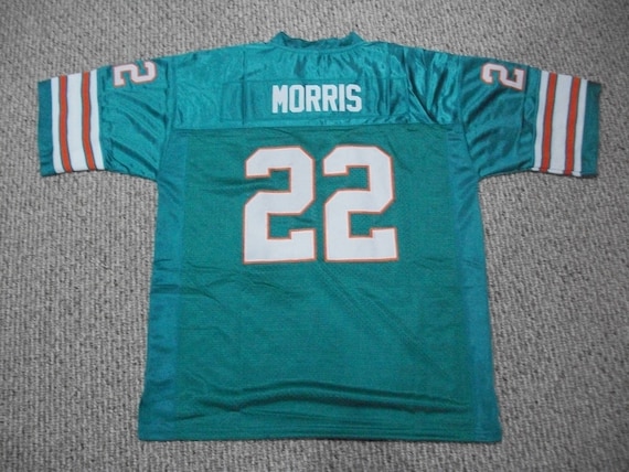 MERCURY MORRIS Unsigned Custom Miami Teal Sewn New Football Jersey