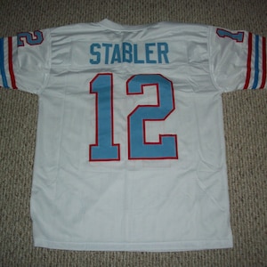 KEN STABLER Unsigned Custom Houston White Sewn New Football Jersey Sizes S-3XL