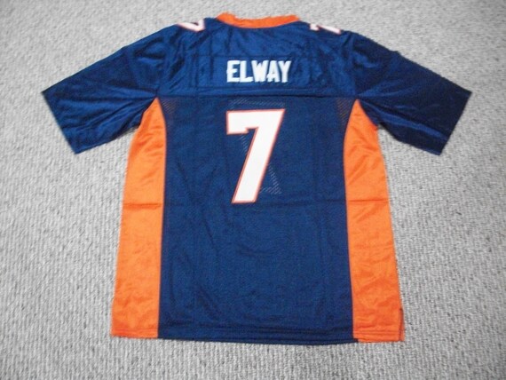 Throwback John Elway Jersey: Orange Broncos, Custom Sewn, S To 5XL