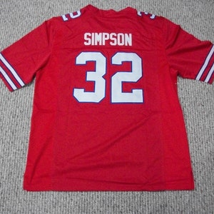 O.J. SIMPSON Unsigned Custom Buffalo Red Sewn New Football Jersey Size S-3XL