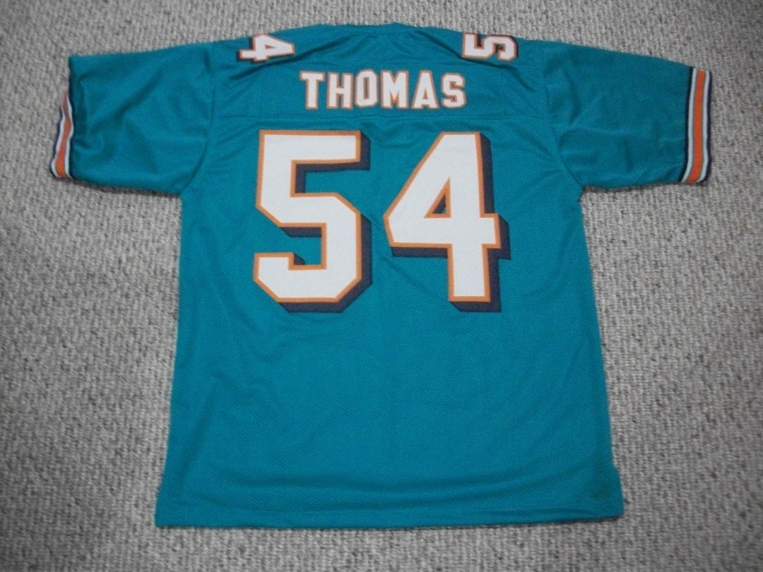 ZACH THOMAS Miami Unsigned Custom Teal Sewn New Football Jersey